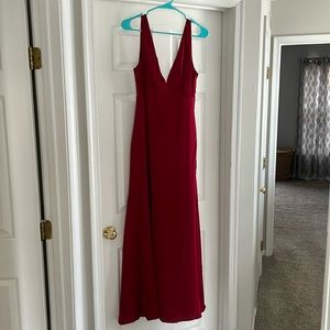Lulu’s Vneck Maxi Dress in Wine (Brand New)